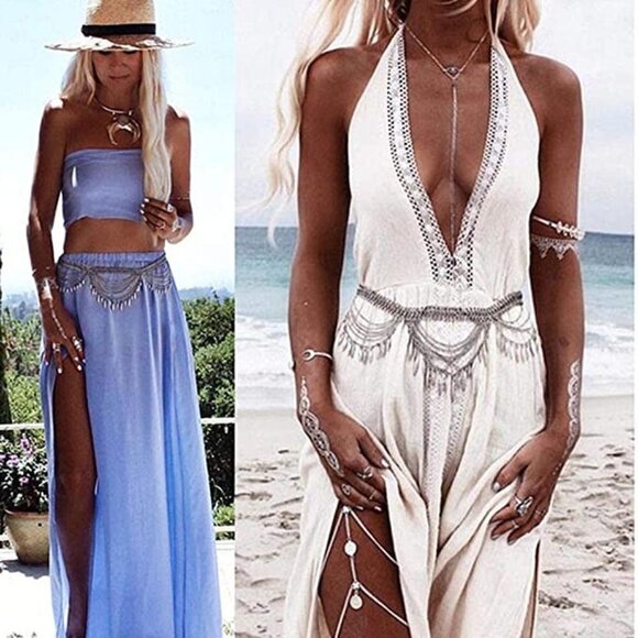 SEQUINS waist chain beach belly body chains fashion jewelry nightclub accessory - Picture 4 of 7